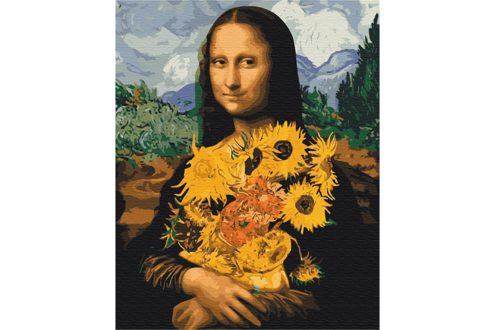 Mal efter tal - Mona Lisa with sunflowers - mennesker
