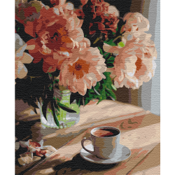 Mal efter tal - Coffee with the smell of peonies - blomster
