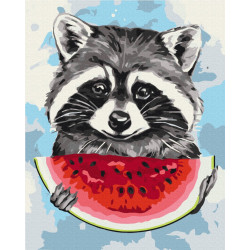 Mal efter tal - Summer raccoon - dyr