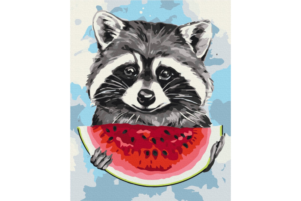 Mal efter tal - Summer raccoon - dyr