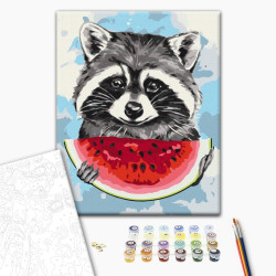 Mal efter tal - Summer raccoon