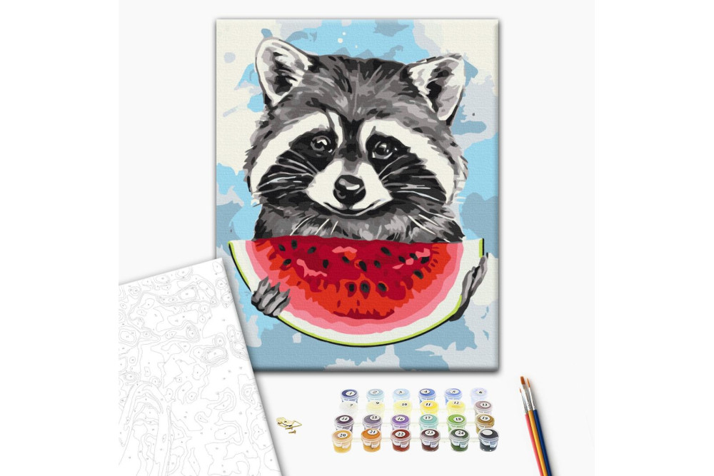 Mal efter tal - Summer raccoon