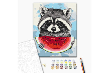 Mal efter tal - Summer raccoon
