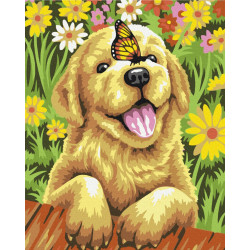 Mal efter tal - Joyful puppy - dyr
