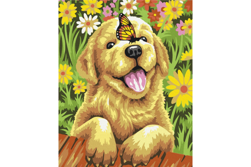Mal efter tal - Joyful puppy - dyr