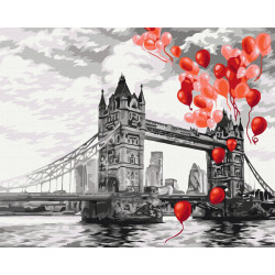 Mal efter tal - Balloons over Tower Bridge - byer