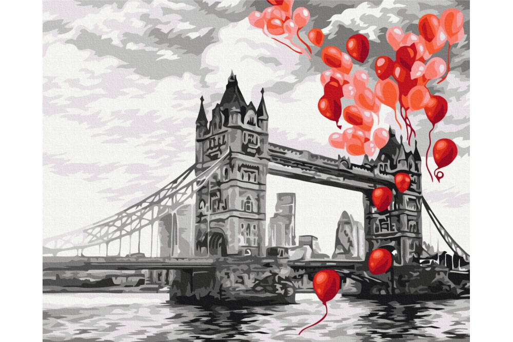 Mal efter tal - Balloons over Tower Bridge - byer