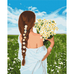 Mal efter tal - Girl with daisies - mennesker