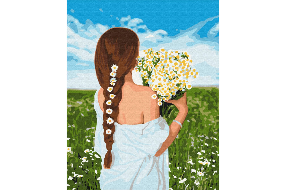 Mal efter tal - Girl with daisies - mennesker