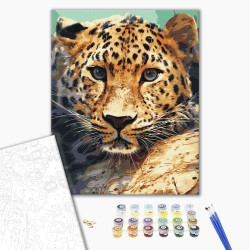 Mal efter tal - Leopard portrait