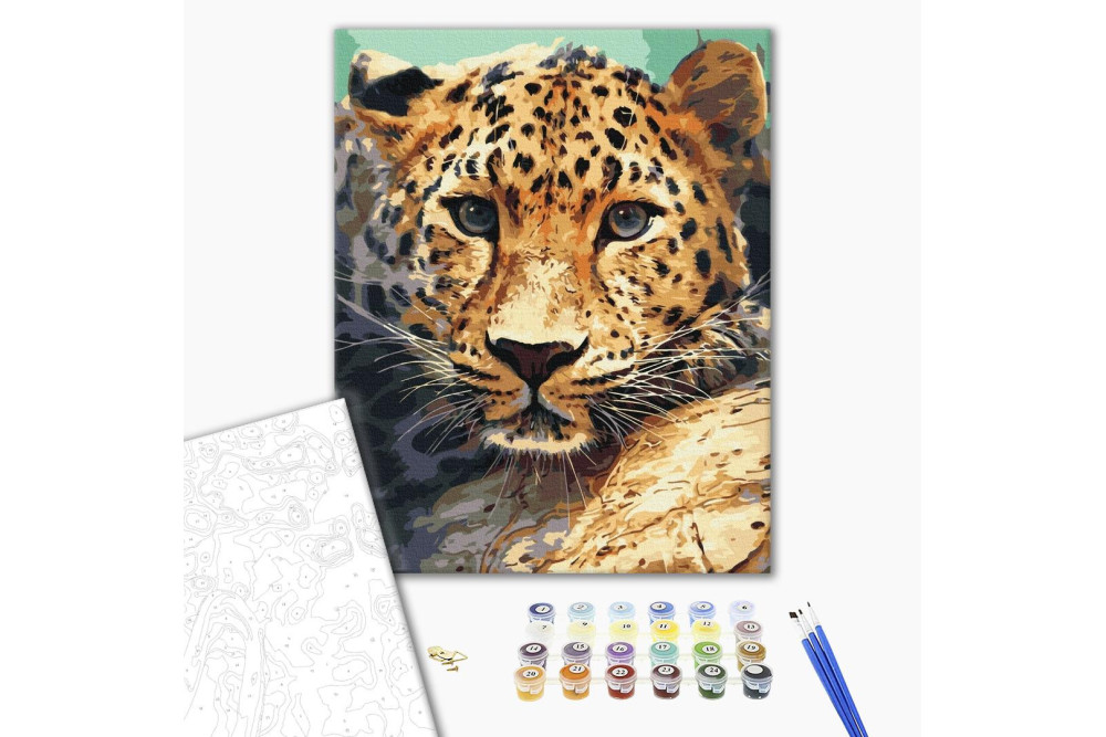 Mal efter tal - Leopard portrait
