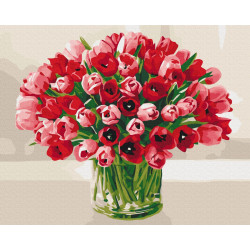 Mal efter tal - Bouquet of tulips for your beloved - blomster