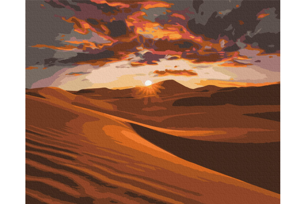 Mal efter tal - Sunset in the desert - landskaber