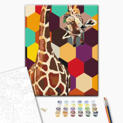 Mal efter tal - Giraffe in a mosaic