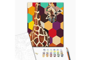 Mal efter tal - Giraffe in a mosaic