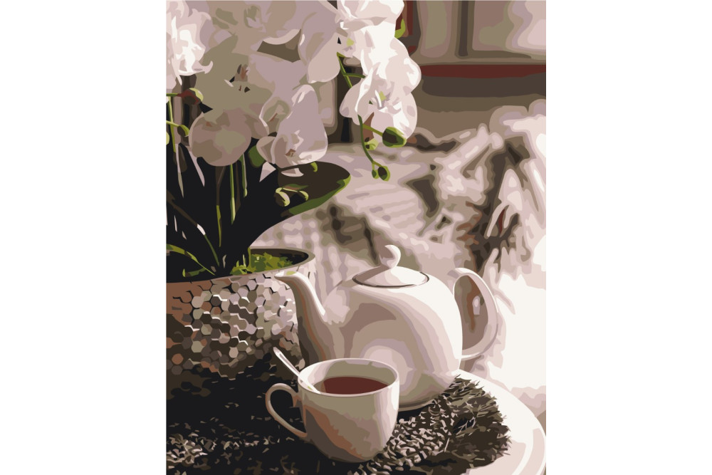 Mal efter tal - Tea party in orchids - mad og drikke