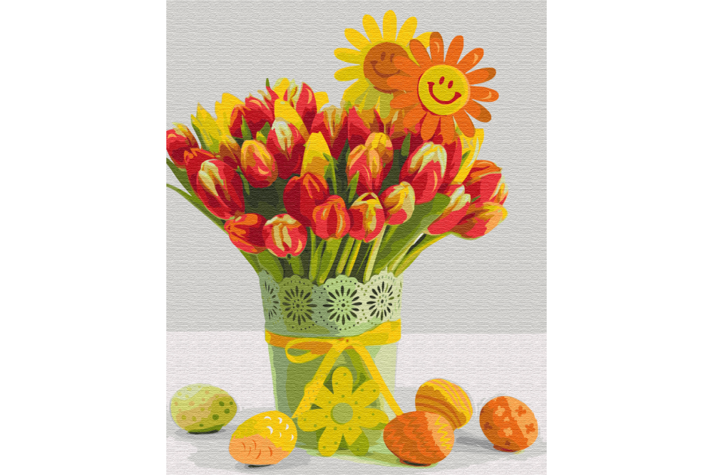 Mal efter tal - Easter tulips - blomster
