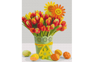 Mal efter tal - Easter tulips - blomster