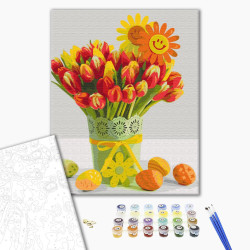 Mal efter tal - Easter tulips