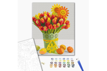 Mal efter tal - Easter tulips