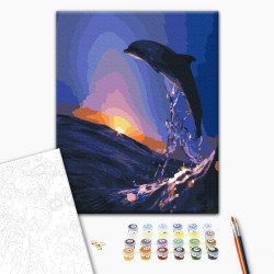 Mal efter tal - Sunset dolphin