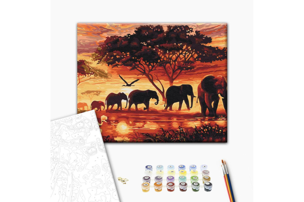Mal efter tal - Elephants in the savannah