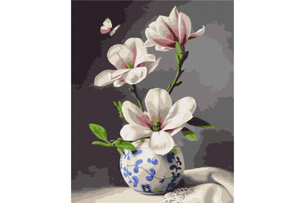 Mal efter tal - Still life with an orchid - blomster