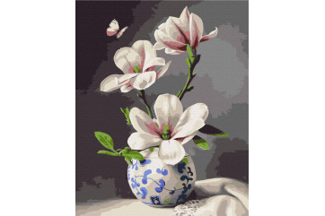 Mal efter tal - Still life with an orchid - blomster