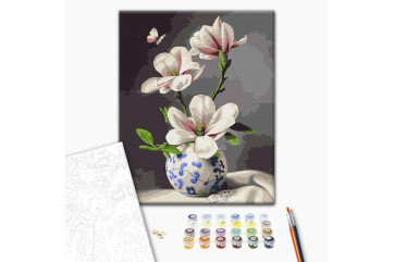 Mal efter tal - Still life with an orchid
