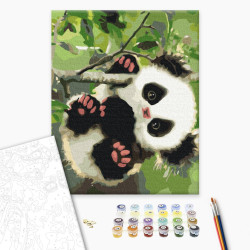 Mal efter tal - Playful panda