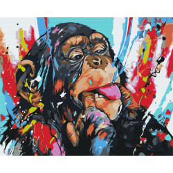 Mal efter tal - Colored chimpanzee - dyr