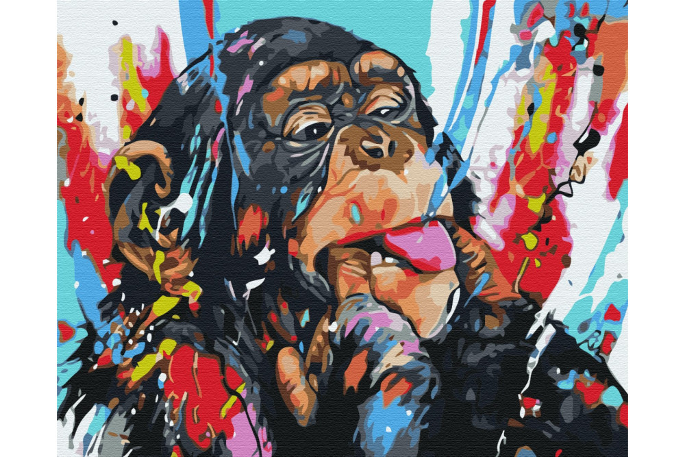 Mal efter tal - Colored chimpanzee - dyr