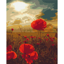Mal efter tal - Poppies under the scorching sun - blomster