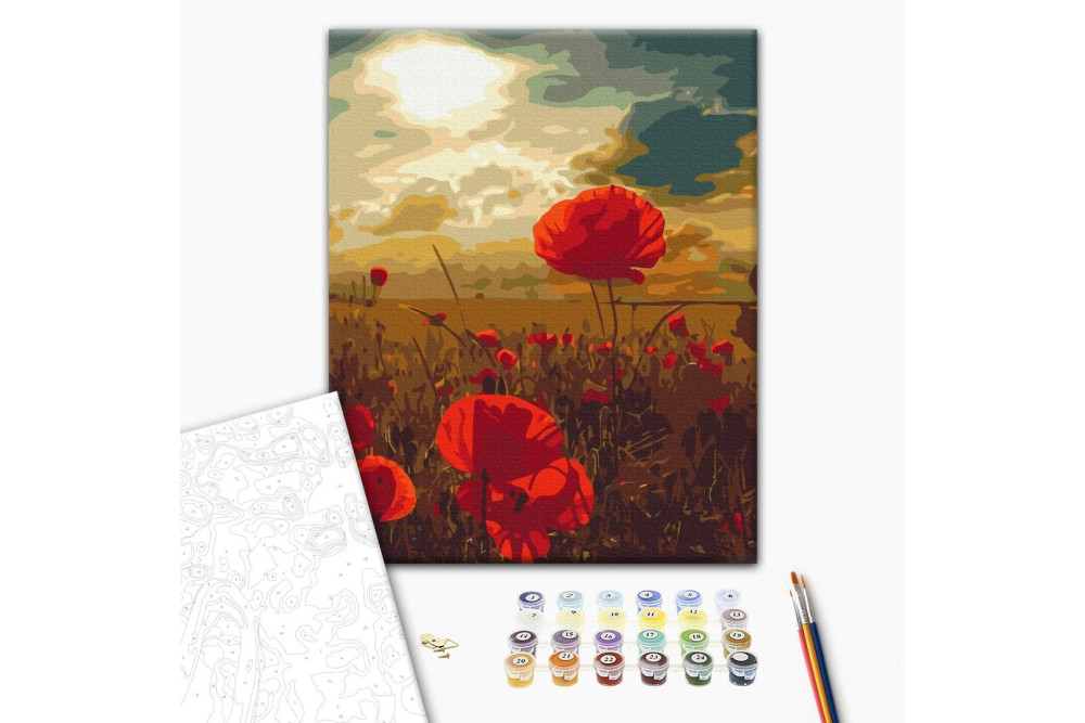 Mal efter tal - Poppies under the scorching sun