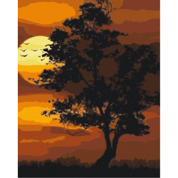 Mal efter tal - Burning sunset - landskaber