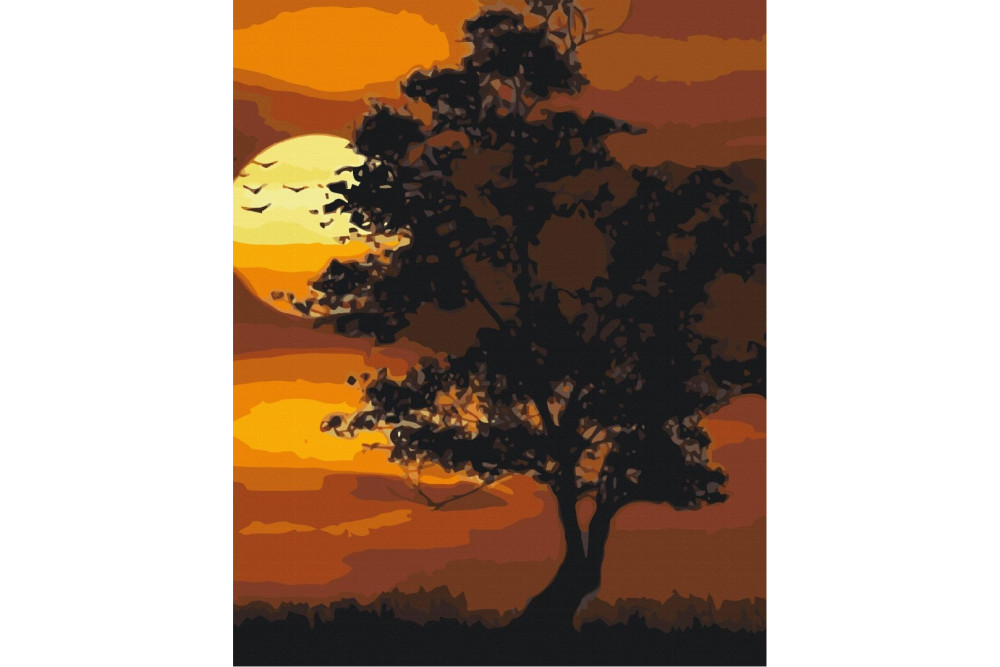 Mal efter tal - Burning sunset - landskaber