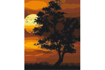 Mal efter tal - Burning sunset - landskaber