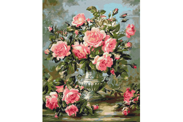 Mal efter tal - Bouquet of peony roses - blomster