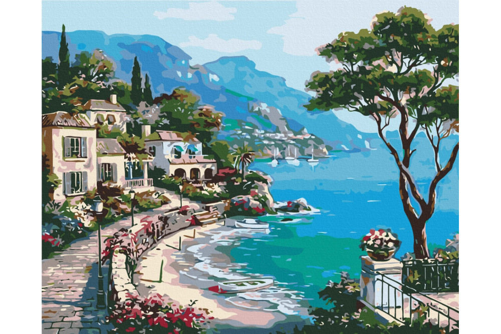 Mal efter tal - Italian embankment - landskaber