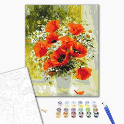 Mal efter tal - Field bouquet painted in oil