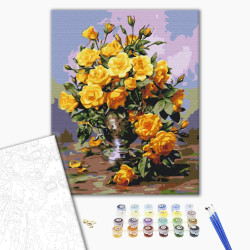 Mal efter tal - Bouquet of yellow roses