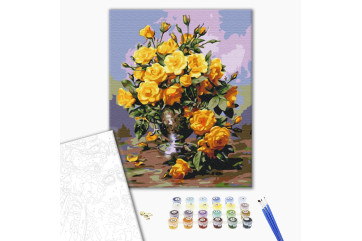 Mal efter tal - Bouquet of yellow roses