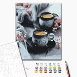 Mal efter tal - Coffee in cups