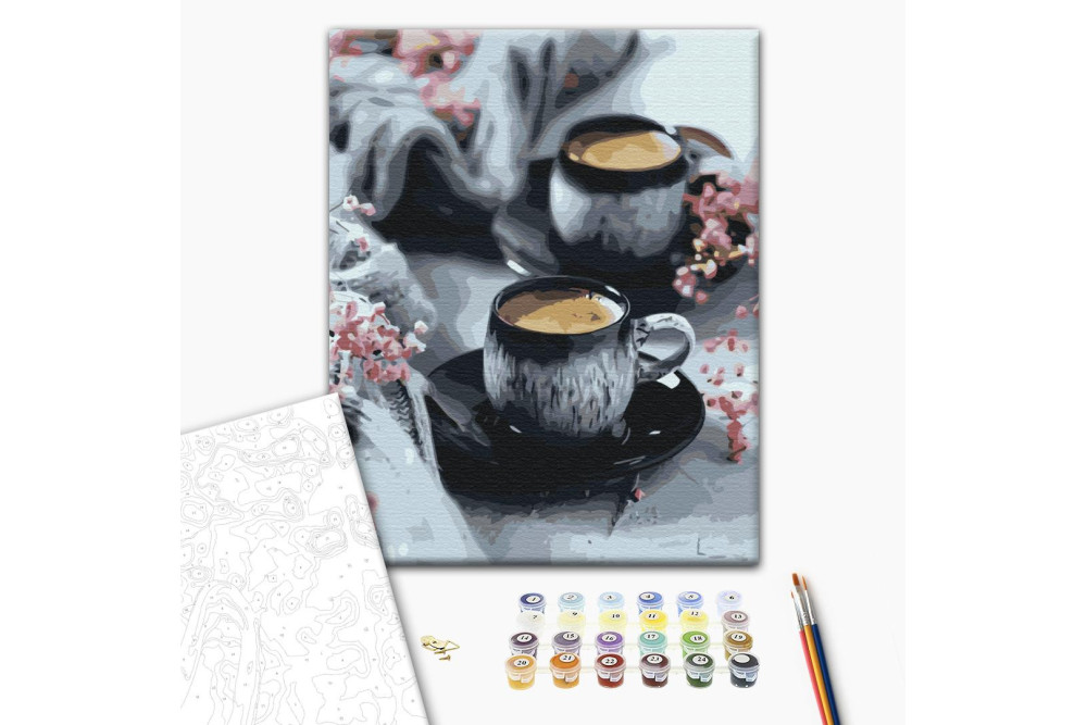 Mal efter tal - Coffee in cups