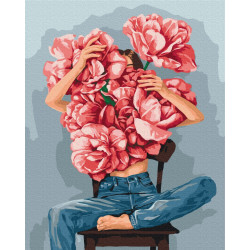 Mal efter tal - Peonies in the arms - blomster