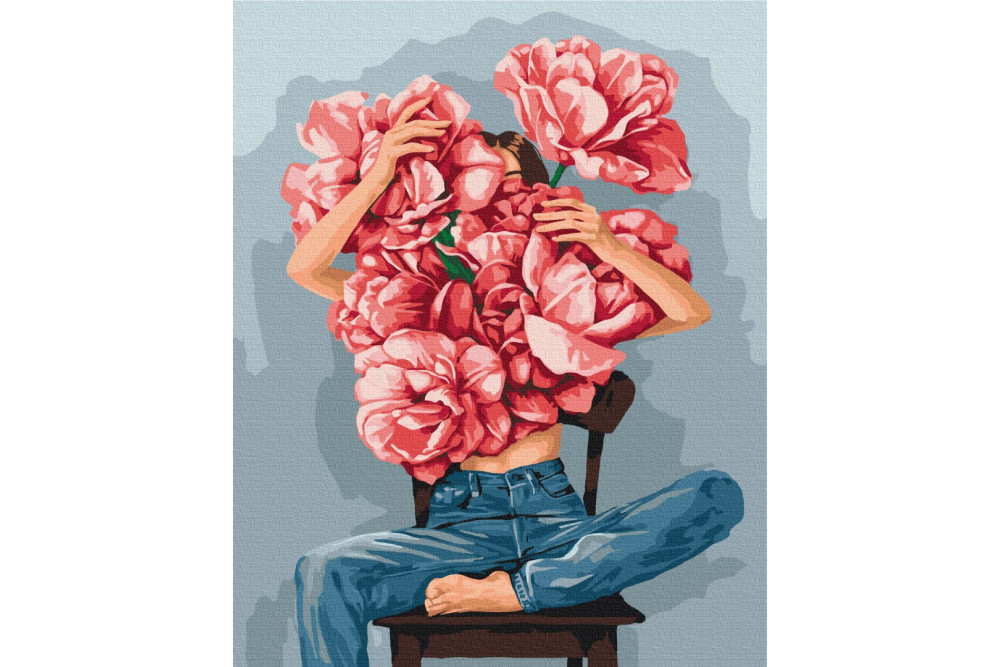 Mal efter tal - Peonies in the arms - blomster