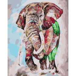 Mal efter tal - Rainbow elephant - dyr