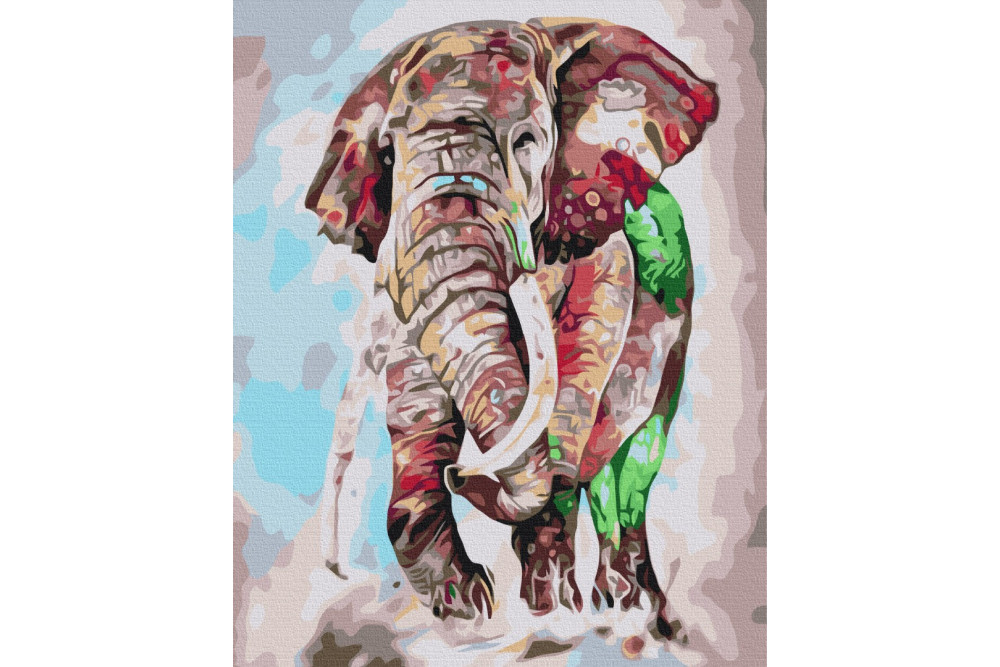 Mal efter tal - Rainbow elephant - dyr