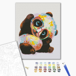 Mal efter tal - Rainbow panda