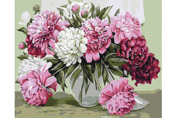 Mal efter tal - Bouquet of house peonies - blomster